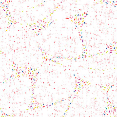 Abstract seamless floral pattern with dots and leaves. Dotted flourish multicolor festive texture. Abstract backdrop with chaotic flowing organic shapes. Artistic stylish summer tiled  background.