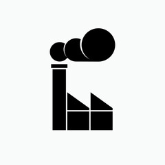 Industrial Icon. Air Pollution Source. Pollutant Symbol.   