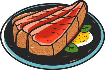 Delicious Brazilian Picanha Steak Illustration