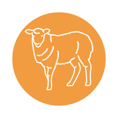 Sheep black line icon. Farm animals.