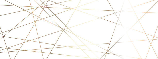 Obraz premium Abstract luxury golden geometric random chaotic lines with many squares and triangles shape background.