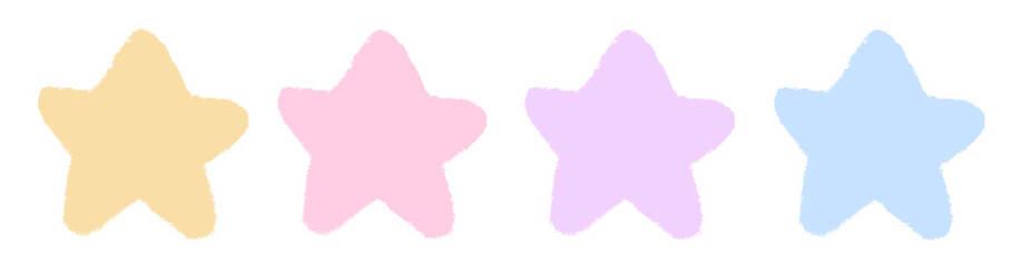 Sparkling star pastel gradient set. Christmas star colorful element.
