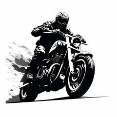 Biker Illustration. Generative AI