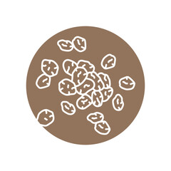 Raisins black line icon. Natural organic super food