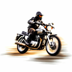 Biker Illustration. Generative AI