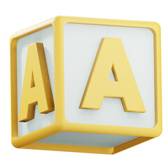 3d a alphabet block illustration
