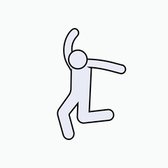 Man Jumping Icon. Surprised, Happy Gesture