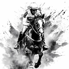 Euqestarian Riding Horse Illustration. Generative AI