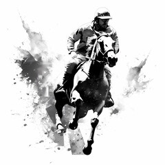 Fototapeta na wymiar Euqestarian Riding Horse Illustration. Generative AI