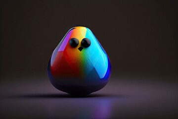 Colorful Ghost on Black Background Generative AI