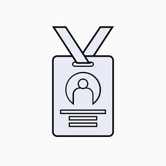 Name Tag Icon. Identity, Identification Symbol.   