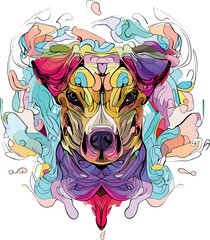 Pet Portraits: Watercolor Abstract Dog Head
