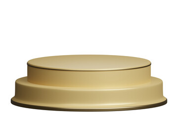 3d gold double layers round product podium