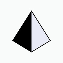 Prism Icon. Pyramid Symbol - Vector.     
