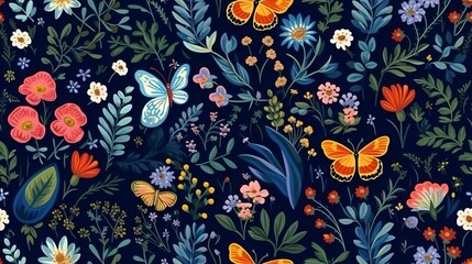 A Seamless Mosaic of Dainty Flowers: Delicate Beauty in a Repeating Pattern