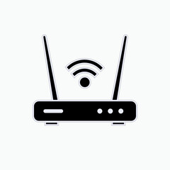 Router Icon. Wireless, Internet Connection Symbol - Vector. 