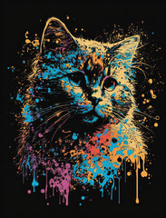Cat watercolor art
