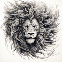 Gorgeous lion head tattoo design