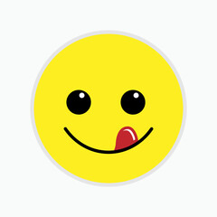 Tasty Emoticon. Great Flavor, Delicious Symbol.     