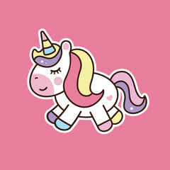 Cute and colorful Unicorn sticker for you, cute unicorn