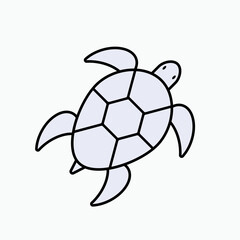 Turtle Icon in Line Art Style. Tortoise Symbol - Vector. 