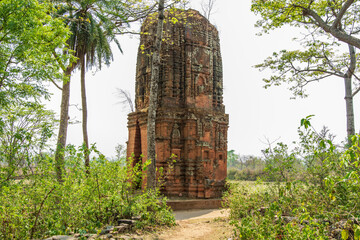 200 years old crumbling ruined building Jain temple in West Bengal, at Deulghata of Purulia district.