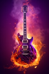 Heavy Metal Guitar on Fire