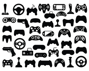 Set of Gaming Controllers Silhouette © Toseef