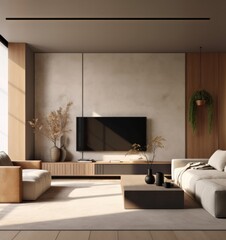 Elegant Living Room Showcasing Detailed Couch and Television Corner.