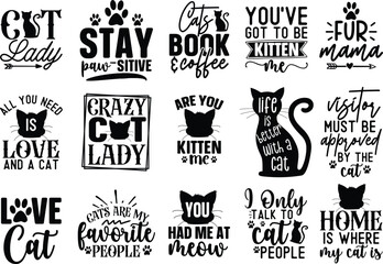 Cat SVG Bundle, Cat Lover Cut Files, Cat SVG quotes
