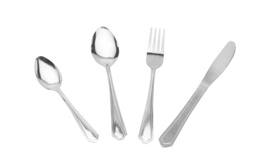 Set of cutlery spoon fork and knife stainless steel