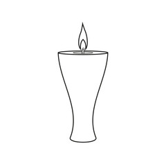 Icon of a burning wax candle on a white background.