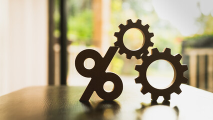 Percentage model and gear model. Key concepts for success, methods, systems of raising or lowering Fed interest rates to correct inflation concepts.	
