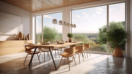 Abundant Natural Light in a Minimalist Dining Room