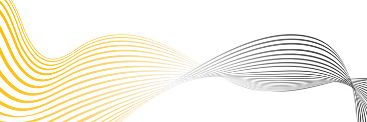 Wavy lines or ribbons. Multicolored striped gradient. Creative unusual background with abstract gradient wave lines for creating trendy banner, poster. Vector eps