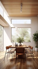 Fototapeta premium Abundant Natural Light in a Minimalist Dining Room