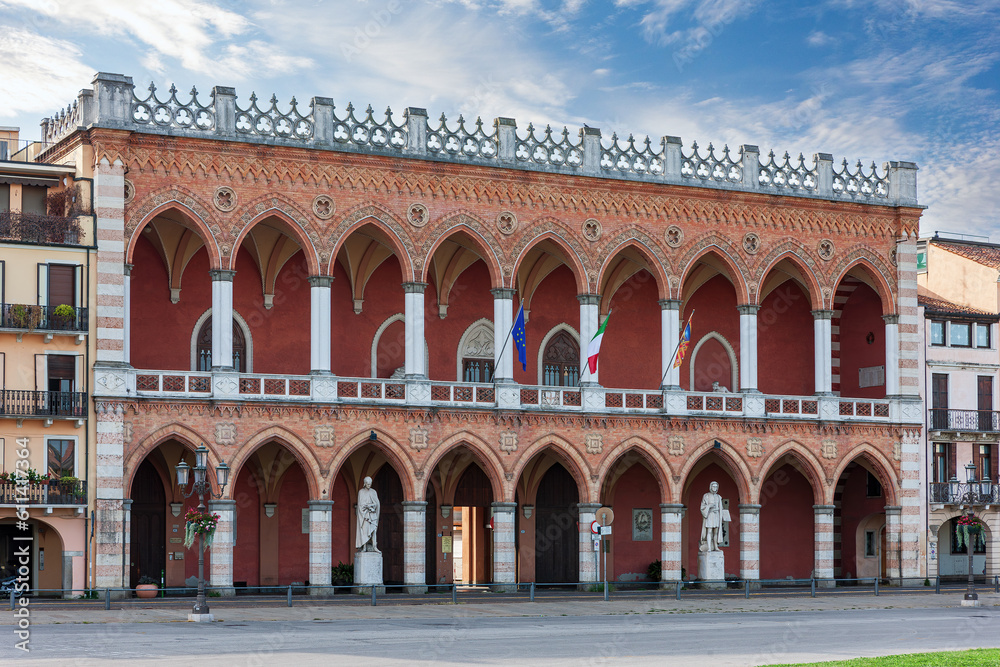 Wall mural lodge amulea and sculptures at prato della valle. padua, italy