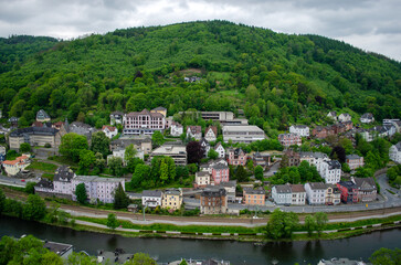 Obraz premium City of Altena in Germany aerial view. Beautiful nature in Germany
