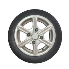 Fototapeta premium car wheel isolated on white background