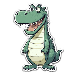 Fototapeta na wymiar Playful cartoon Crocodile sticker Illustrations in minimalist detailed style