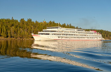 Cruises on a ship to Valaam. Russia, Valaam Monastery - 611419564