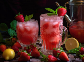 Strawberry iced lemonade