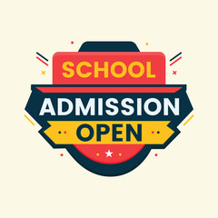 school admission open banner tag vector