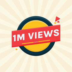 1 million views label clipart for thumbnail design