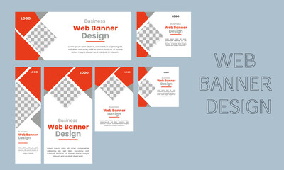Modern creative web banner set 