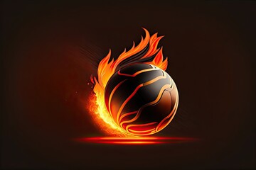 Hot Basketball in Flame Generative AI