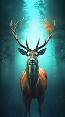 Mythical Deer Design Art
