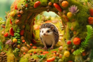 A pet hedgehog exploring a maze, showcasing its inquisitive and adventurous spirit.