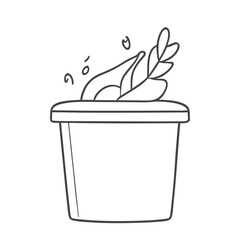 trash can icon. Hand Drawn cute trash can