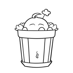 trash can icon. Hand Drawn cute trash can